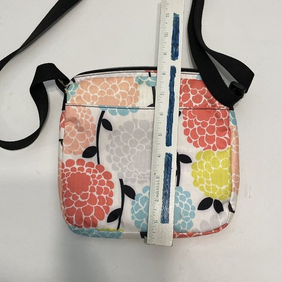 Le SportSac Bags Lesportsac Colorful Large Floral Print Crossbody Bag Purse Adjustable